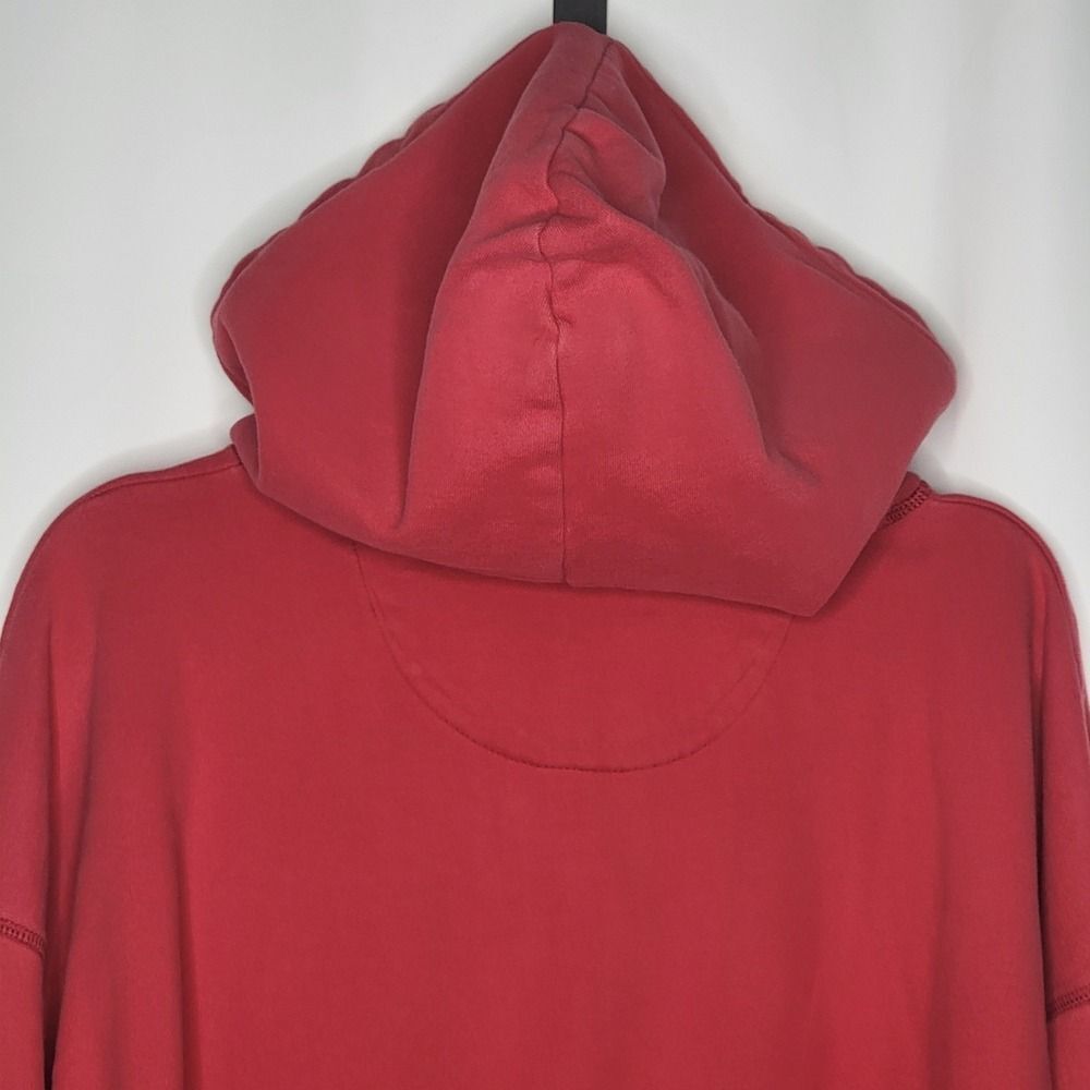 American Eagle Y2K Red White Spell Out Cozy Heavy Hooded Sweatshirt Pocket - Picture 5 of 13